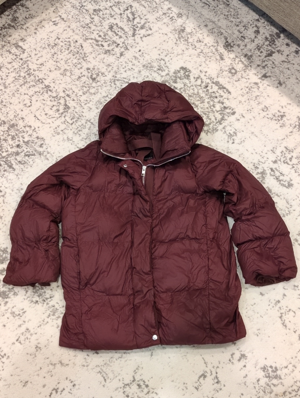 Banana Republic Hooded Puffer Jacket - Burgundy  S